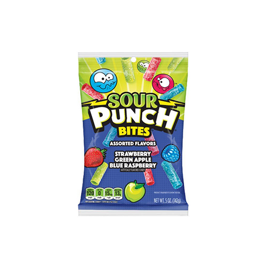 USA Sour Punch Bites Assorted Flavours Share Bags - 142g - Past Best Before date